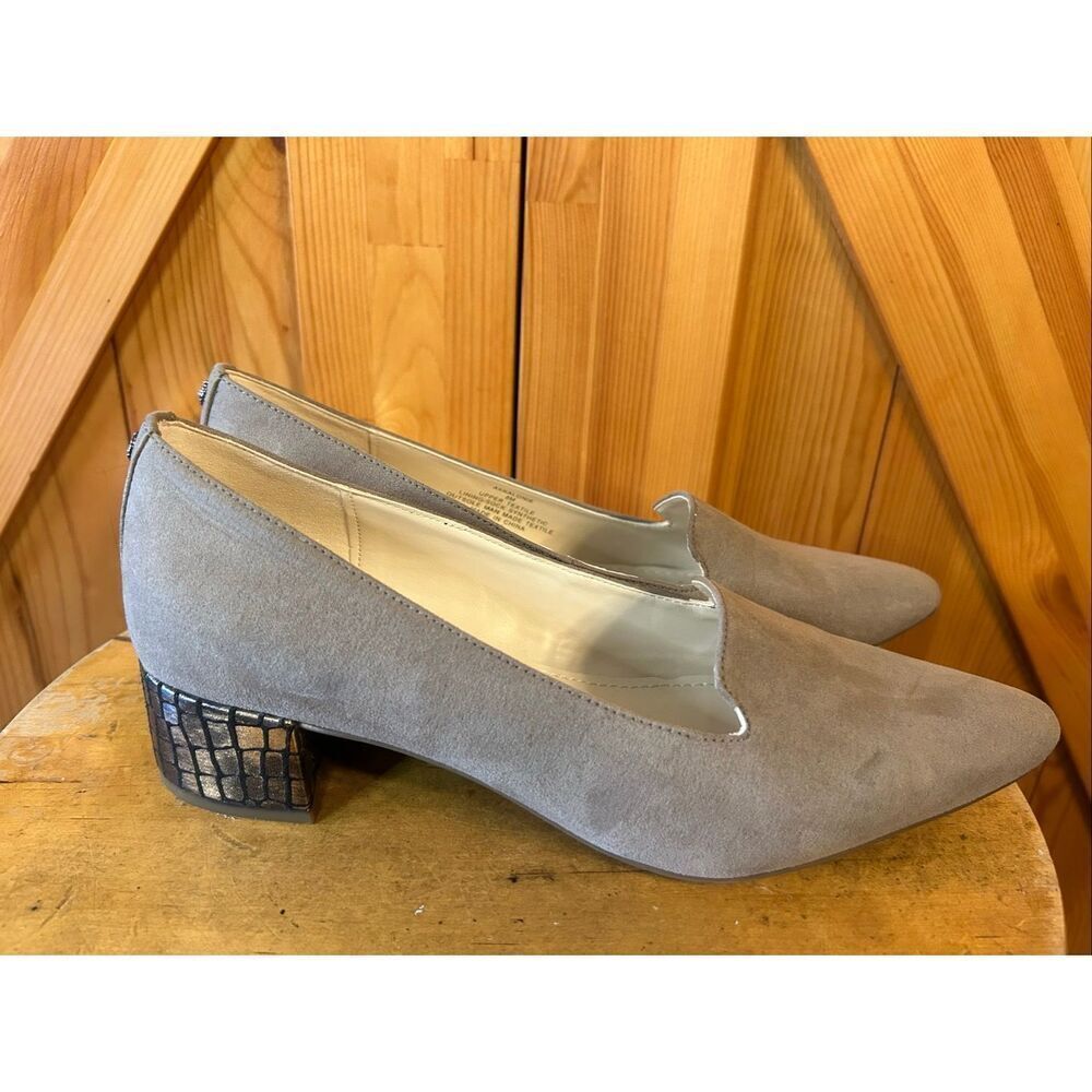 Anne Klein AK IFlex Size 8M Heels Slip-On Shoes Beige/Gray